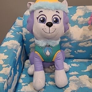Purple and White Plush Dog Toy